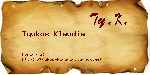 Tyukos Klaudia névjegykártya